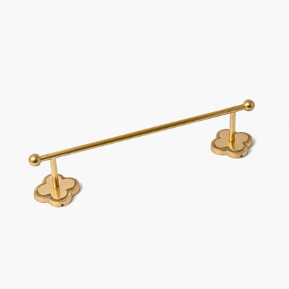 Quatrefoil Brass Hand Towel Rail
