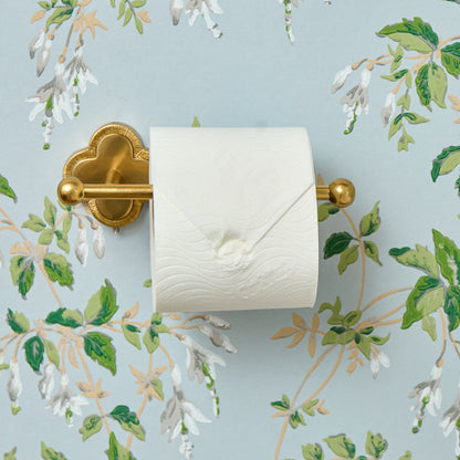 Quatrefoil Brass Toilet Roll Holder