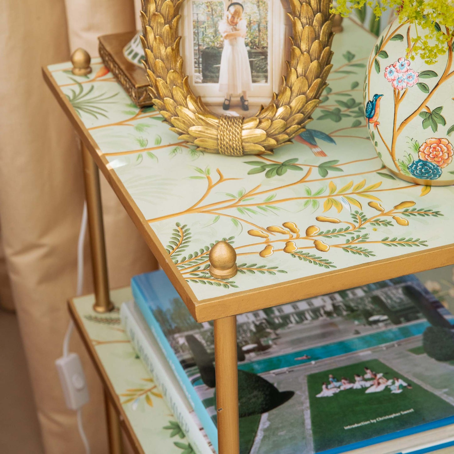 Three-Tier Chinoiserie Tole Side Table