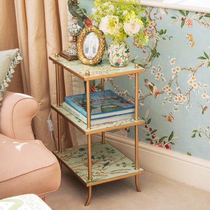 Three-Tier Chinoiserie Tole Side Table